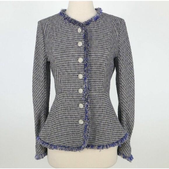 THEYSKENS' THEORY Jossak Jacket Women’s Blue Tweed Jacket | Size 10 - Picture 1 of 7